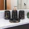 Italian Marble Design Bathroom Accessories Set Ceramic - 4 Piece Bathroom Accessories Set Soap Dispenser (Black) in Maharashtra, Tamil Nadu, Kerala, Uttar Pradesh