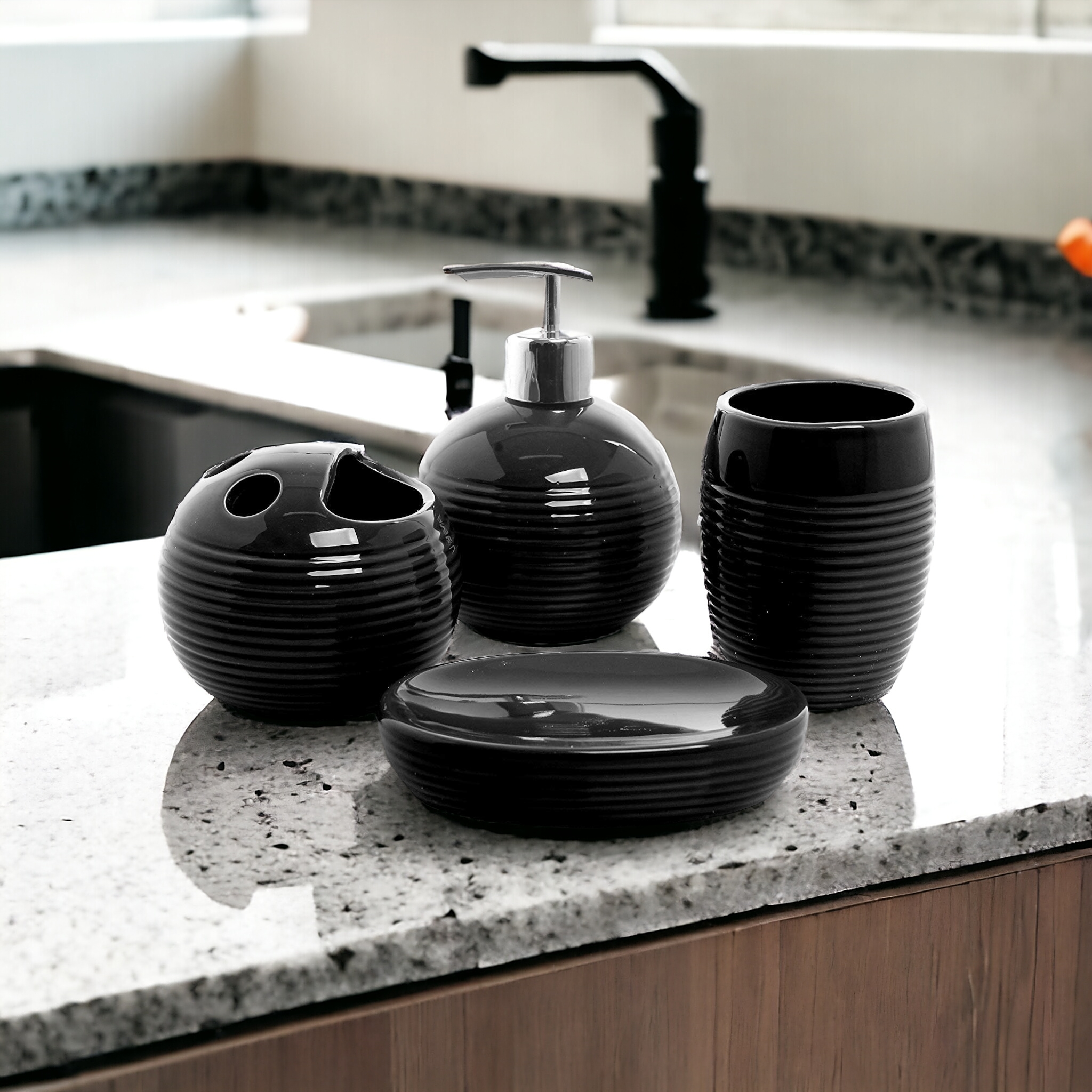 Ceramic Bathroom Accessories Set Ceramic - 4 Pieces Bathroom Accessories Set Soap Dispenser in Maharashtra, Tamil Nadu, Kerala, Uttar Pradesh Ceramic Bathroom Accessories Set Ceramic - 4 Pieces Bathroom Accessories Set Soap Dispenser in Maharashtra, Tamil Nadu, Kerala, Uttar Pradesh