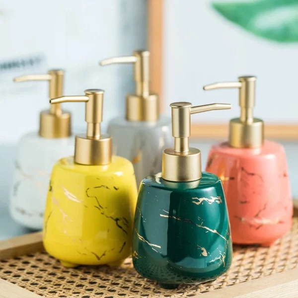 Durable Handwash Bottle for Wash Basin | Soap Dispenser for Kitchen | Shampoo Dispenser for Bathroom | Handwash Soap Dispenser Pump | Bathroom Accessories (Green, Grey, Peach, White& Yellow)